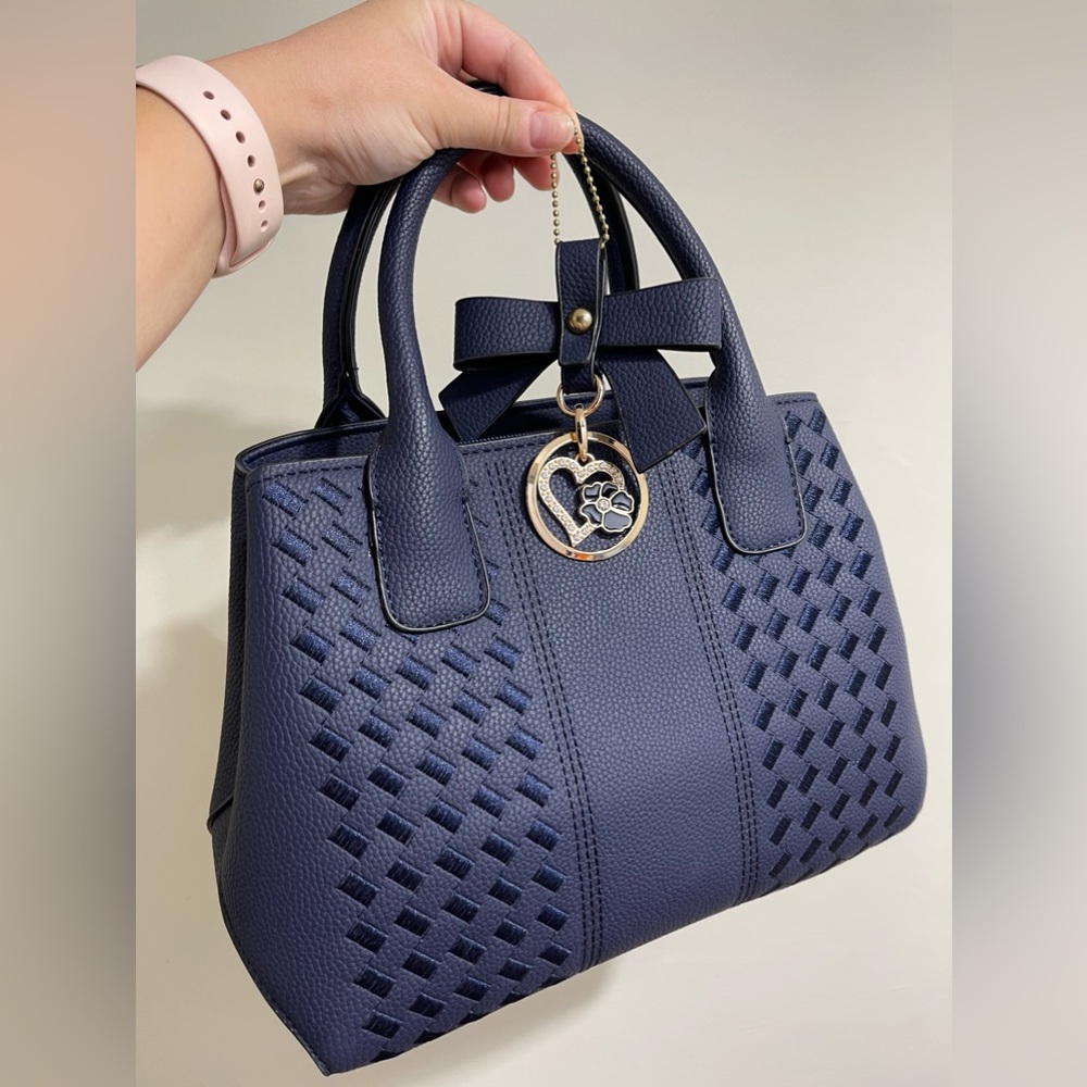 Blue faux leather purse NWOT